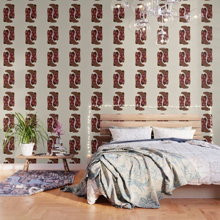 Cowgirl Boots - Fuchsia & Orange Wallpaper
