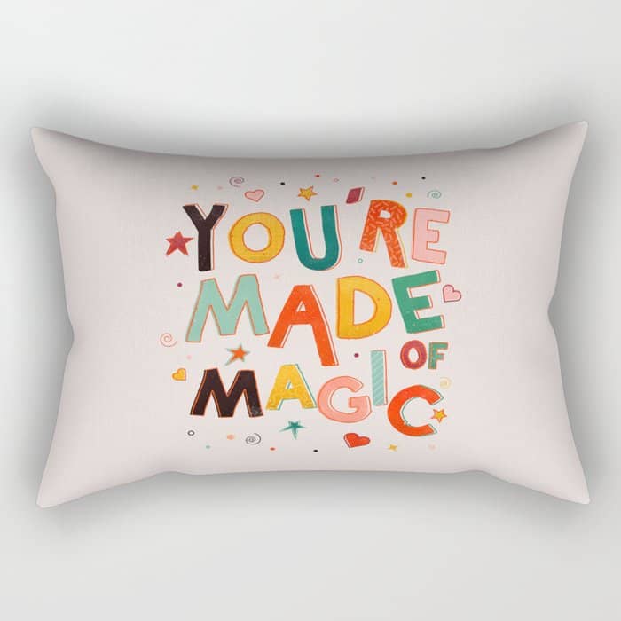 You Are Made Of Magic - Colorful Letters Rectangular Pillow