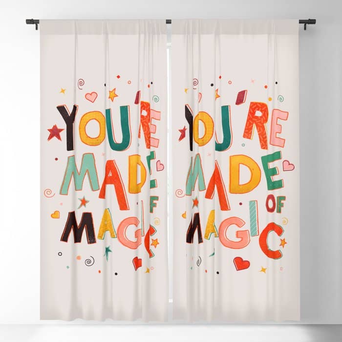 You Are Made Of Magic - Colorful Letters Window Curtain