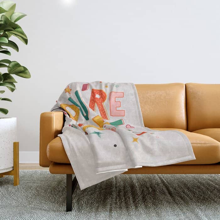 You Are Made Of Magic - Colorful Letters Throw Blanket