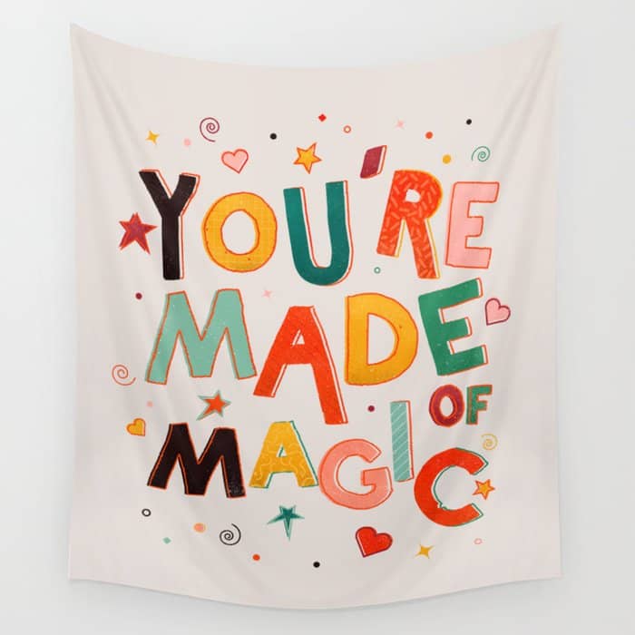 You Are Made Of Magic - Colorful Letters Wall Tapestry