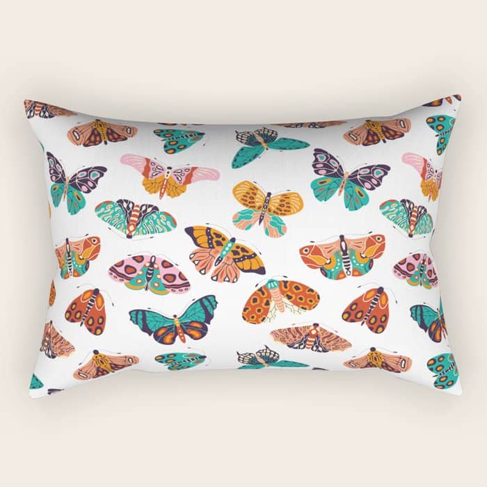Spring Butterflies Pattern 003 Rectangular Pillow