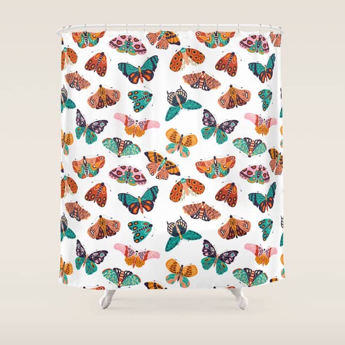 Spring Butterflies Pattern 003 Shower Curtain