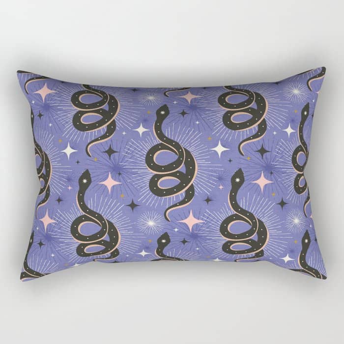 Slither Through The Stars Very Peri Rectangular Pillow