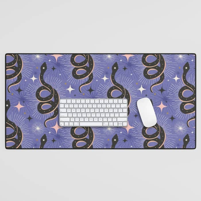 Slither Through The Stars Very Peri Desk Mat