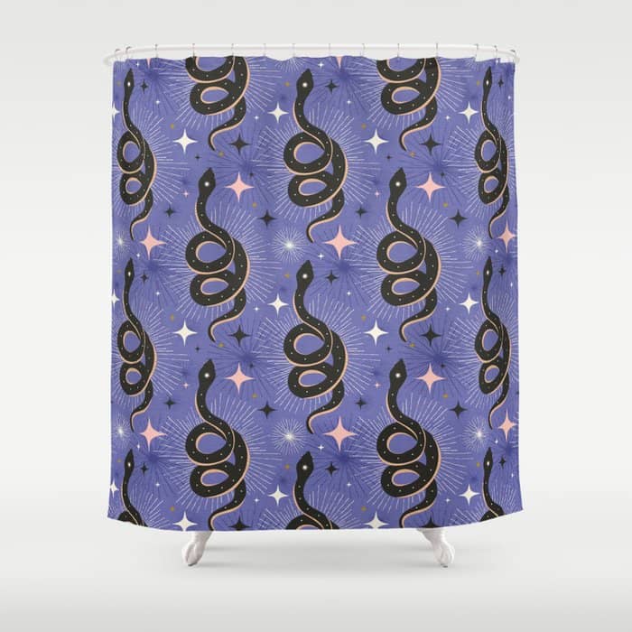 Slither Through The Stars Very Peri Shower Curtain