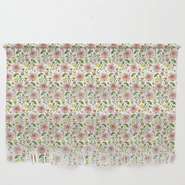 Summer Floral - Pink & Yellow Wall Hanging