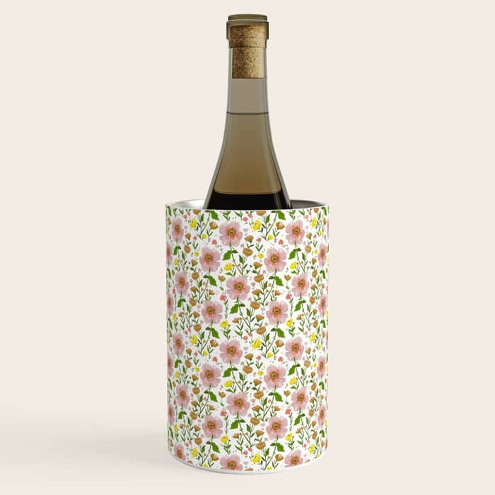 Summer Floral - Pink & Yellow Wine Chiller