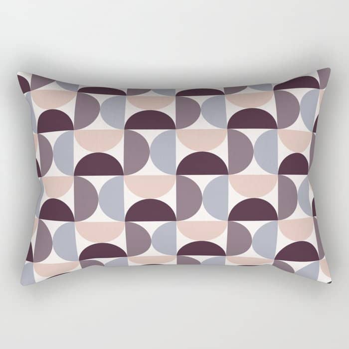 Bauhaus Mid Century Modern Geometric Pattern Xiv Rectangular Pillow