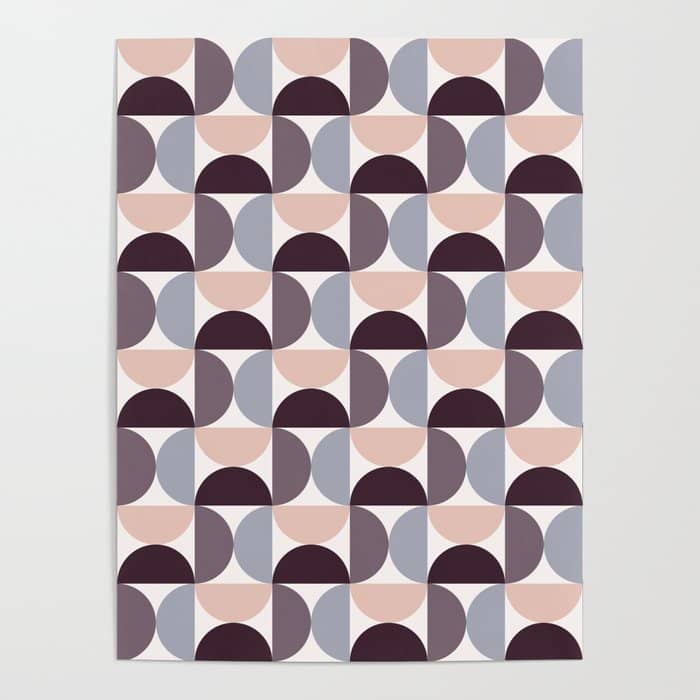 Bauhaus Mid Century Modern Geometric Pattern Xiv Poster