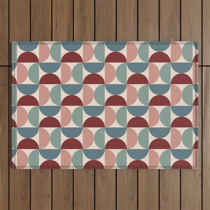 Bauhaus Mid Century Modern Geometric Pattern Xv Outdoor Rug