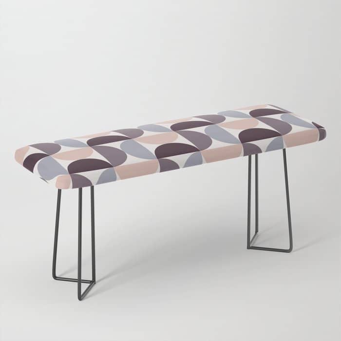 Bauhaus Mid Century Modern Geometric Pattern Xiv Bench