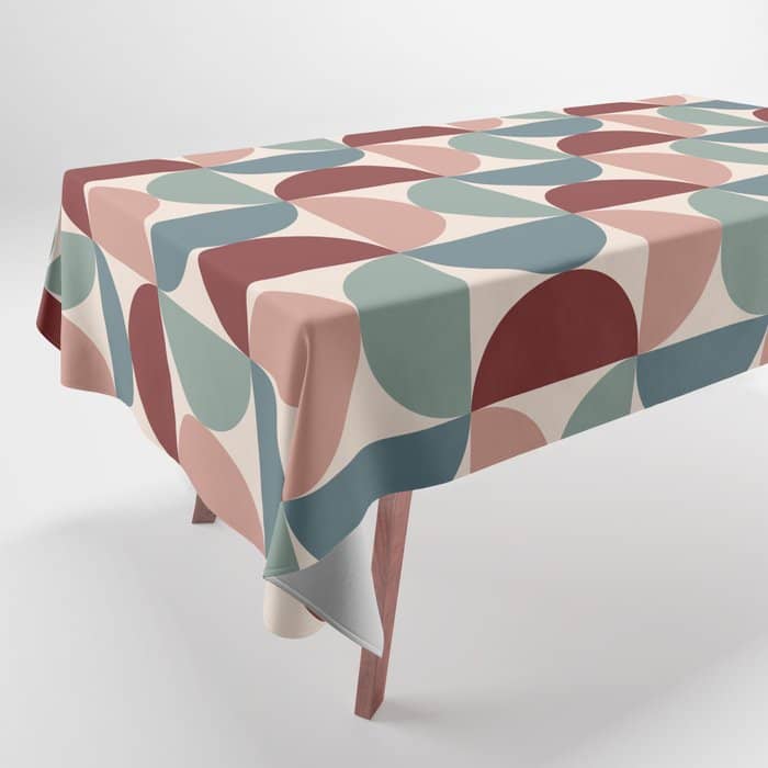 Bauhaus Mid Century Modern Geometric Pattern Xv Tablecloth