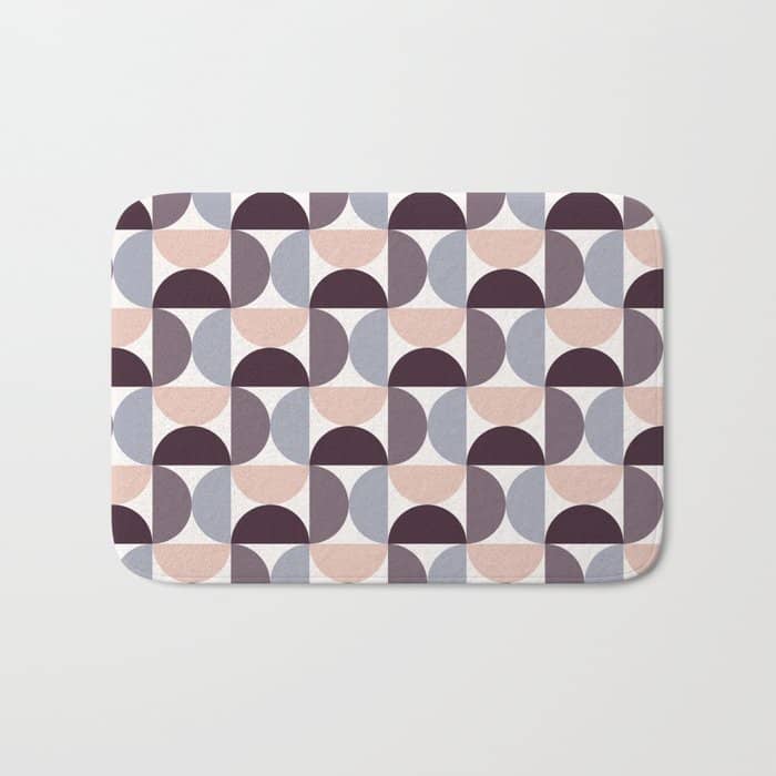 Bauhaus Mid Century Modern Geometric Pattern Xiv Bath Mat