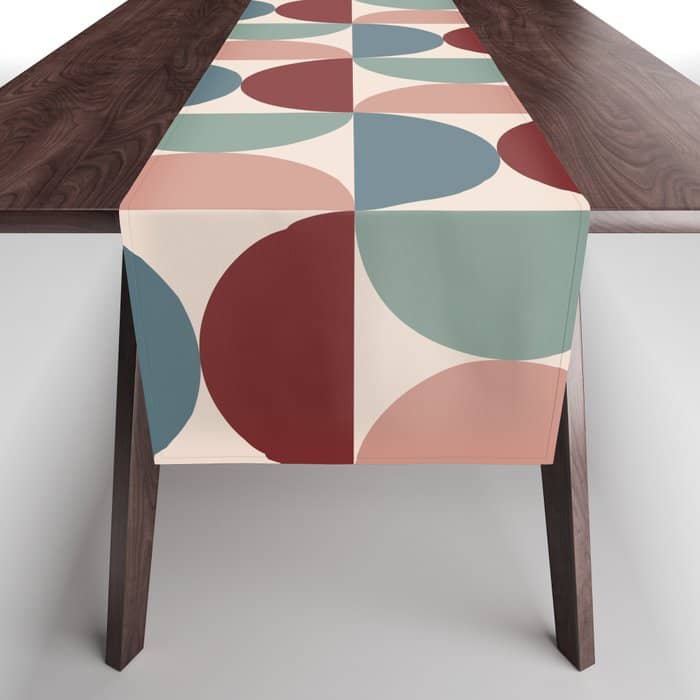 Bauhaus Mid Century Modern Geometric Pattern Xv Table Runner