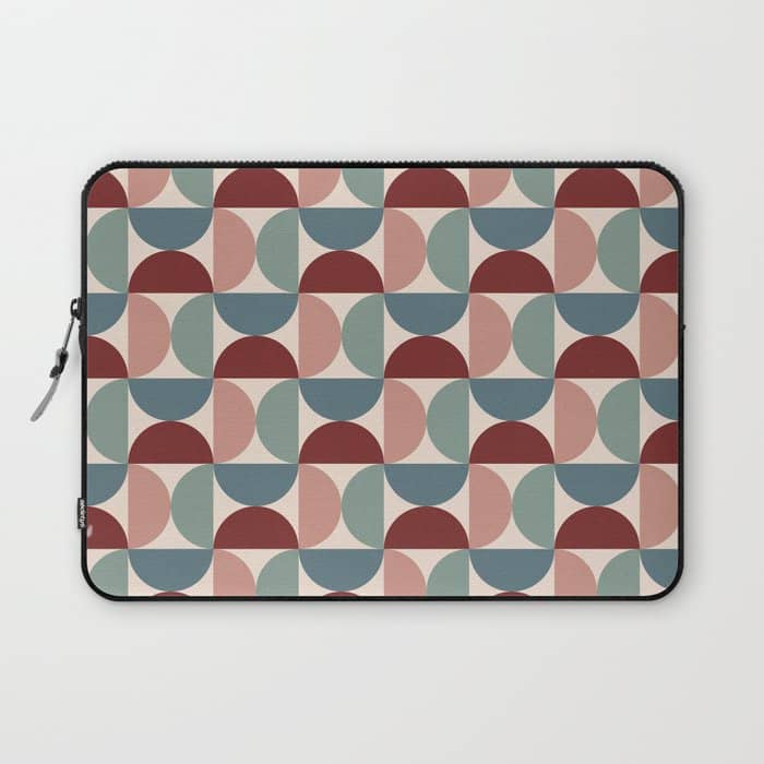 Bauhaus Mid Century Modern Geometric Pattern Xv Laptop Sleeve