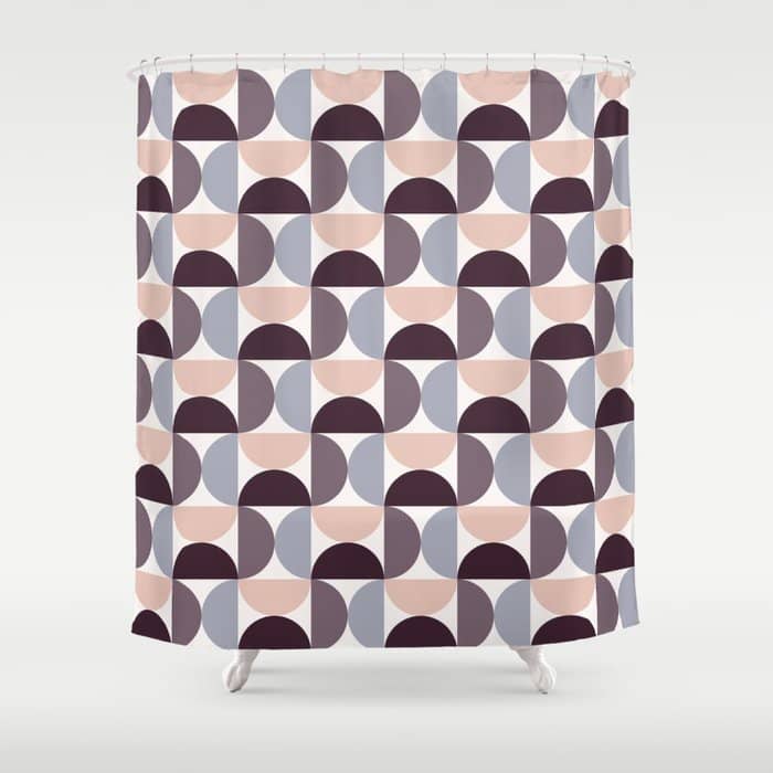 Bauhaus Mid Century Modern Geometric Pattern Xiv Shower Curtain
