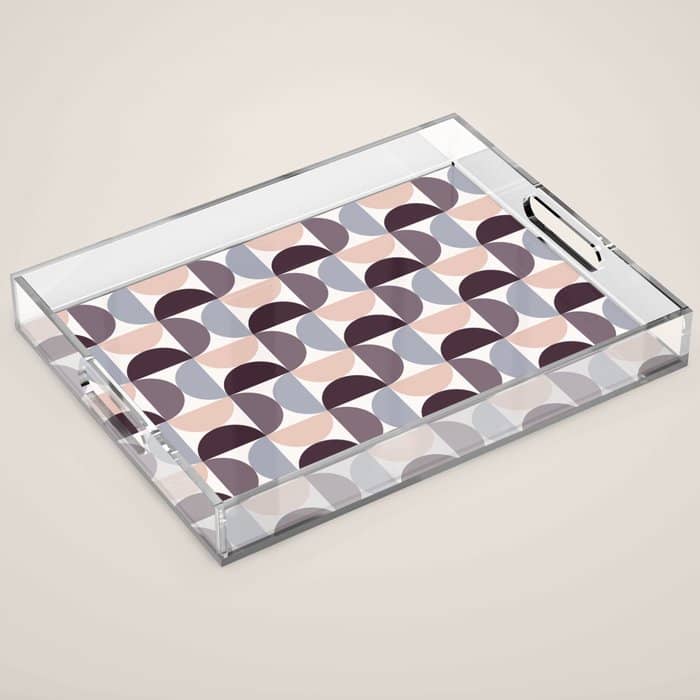 Bauhaus Mid Century Modern Geometric Pattern Xiv Acrylic Tray