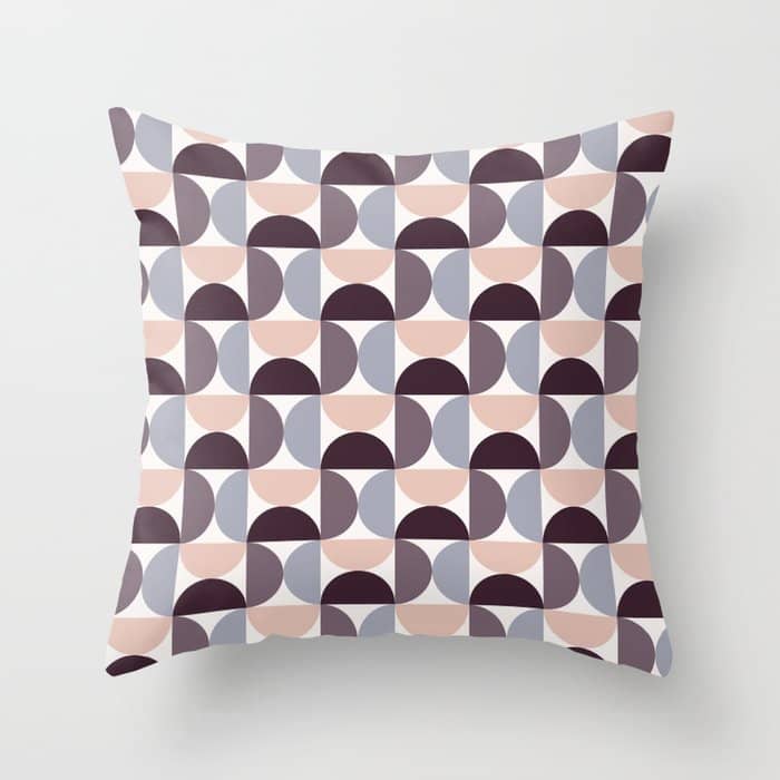 Bauhaus Mid Century Modern Geometric Pattern Xiv Throw Pillow