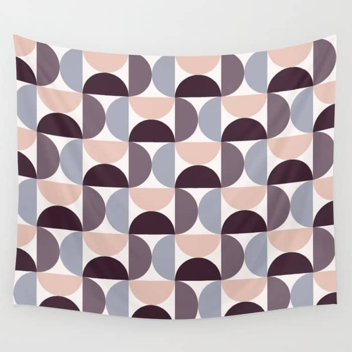 Bauhaus Mid Century Modern Geometric Pattern Xiv Wall Tapestry