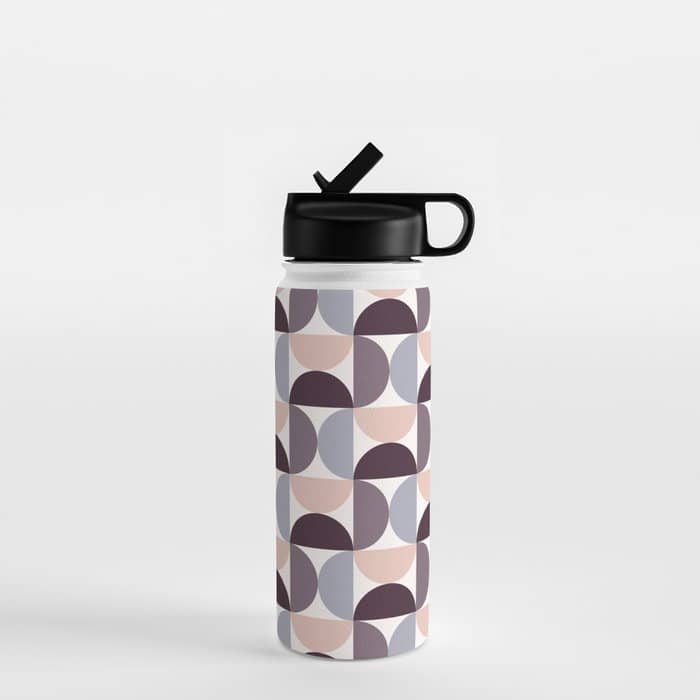 Bauhaus Mid Century Modern Geometric Pattern Xiv Water Bottle
