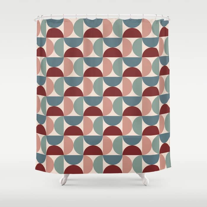 Bauhaus Mid Century Modern Geometric Pattern Xv Shower Curtain
