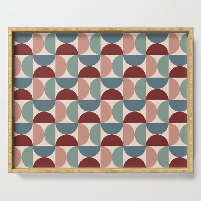 Bauhaus Mid Century Modern Geometric Pattern Xv Serving Tray