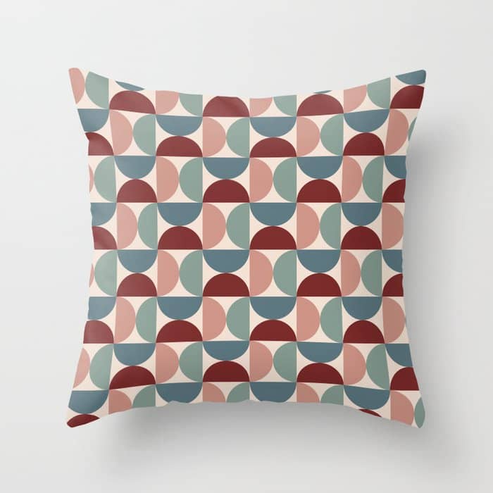 Bauhaus Mid Century Modern Geometric Pattern Xv Throw Pillow