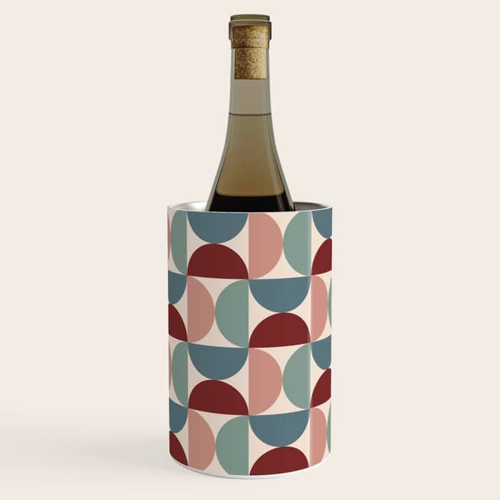 Bauhaus Mid Century Modern Geometric Pattern Xv Wine Chiller