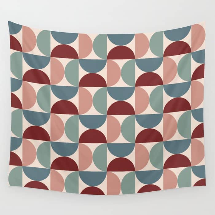 Bauhaus Mid Century Modern Geometric Pattern Xv Wall Tapestry
