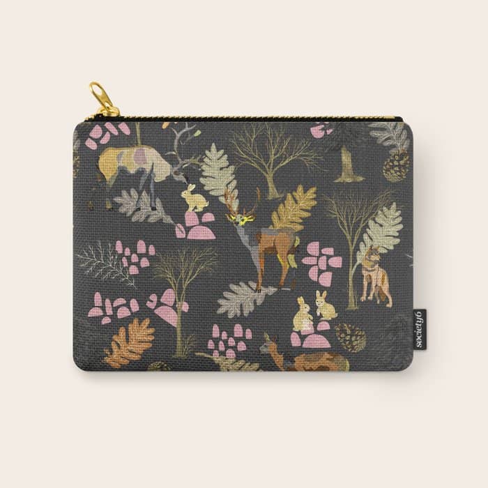 Colorful Forest Animals F Carry All Pouch