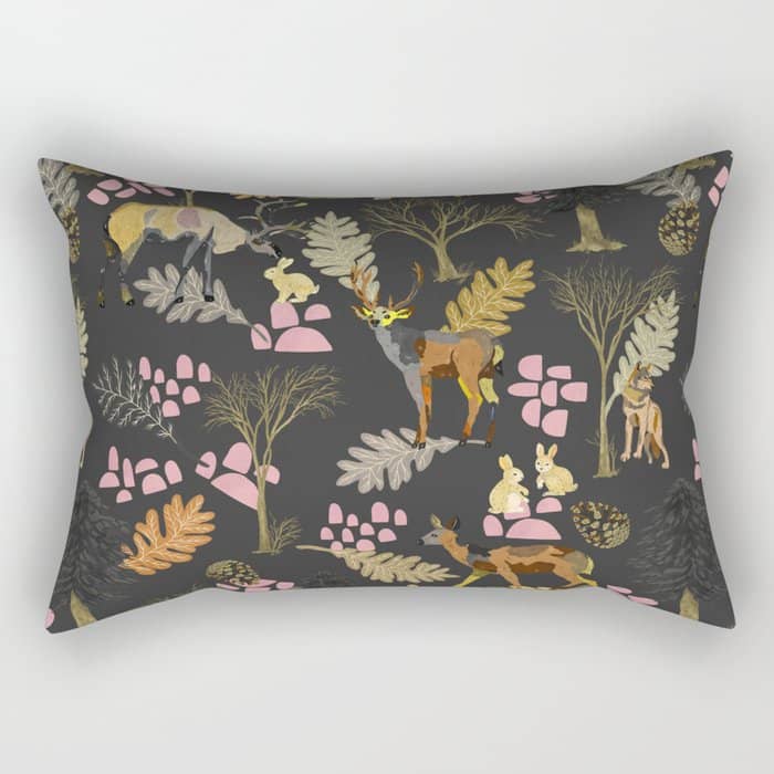 Colorful Forest Animals F Rectangular Pillow