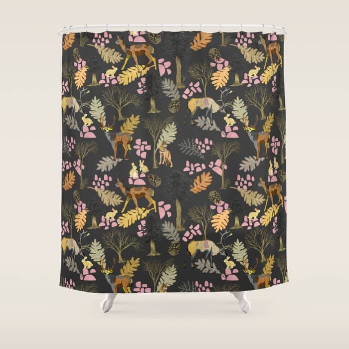 Colorful Forest Animals F Shower Curtain