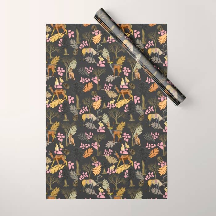 Colorful Forest Animals F Wrapping Paper