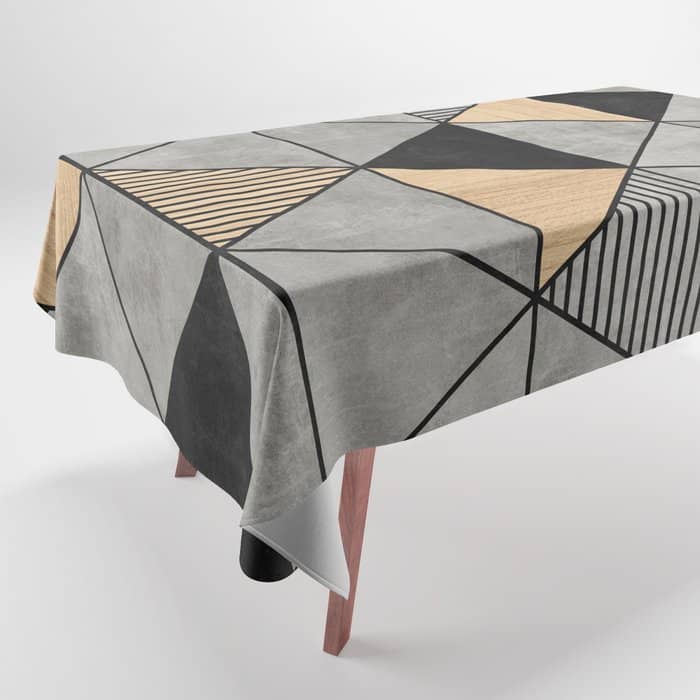 Concrete And Wood Triangles 2 Tablecloth