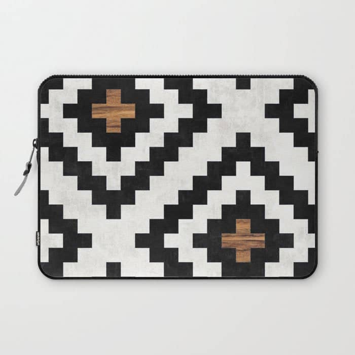Urban Tribal Pattern No.16 - Aztec - Concrete And Wood Laptop Sleeve