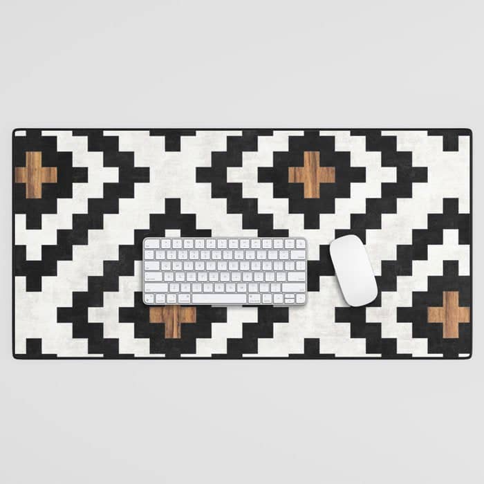 Urban Tribal Pattern No.16 - Aztec - Concrete And Wood Desk Mat