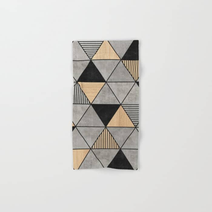 Concrete And Wood Triangles 2 Bath Towel