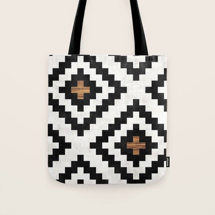 Urban Tribal Pattern No.16 - Aztec - Concrete And Wood Tote Bag