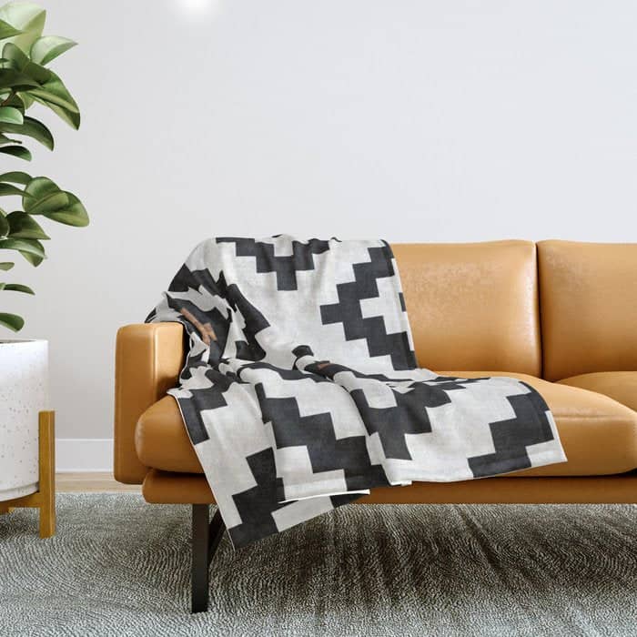 Urban Tribal Pattern No.16 - Aztec - Concrete And Wood Throw Blanket