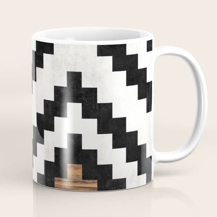 Urban Tribal Pattern No.16 - Aztec - Concrete And Wood Coffee Mug