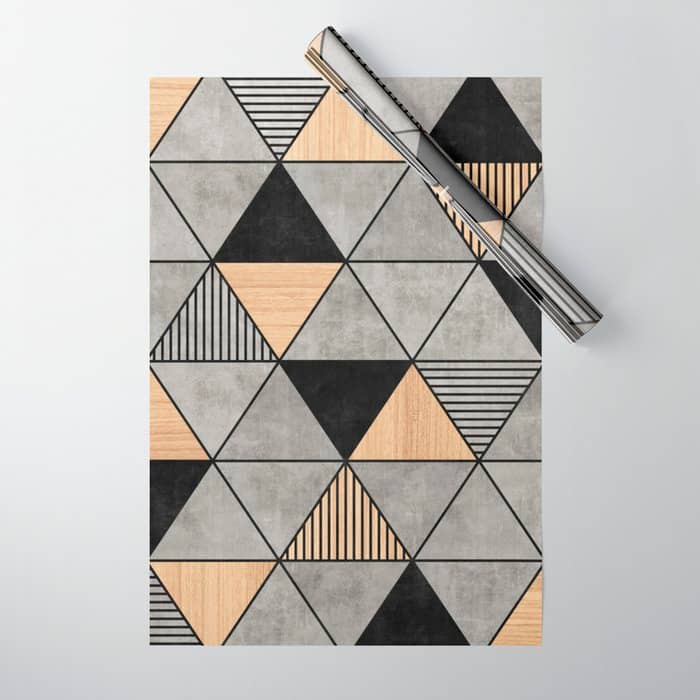 Concrete And Wood Triangles 2 Wrapping Paper