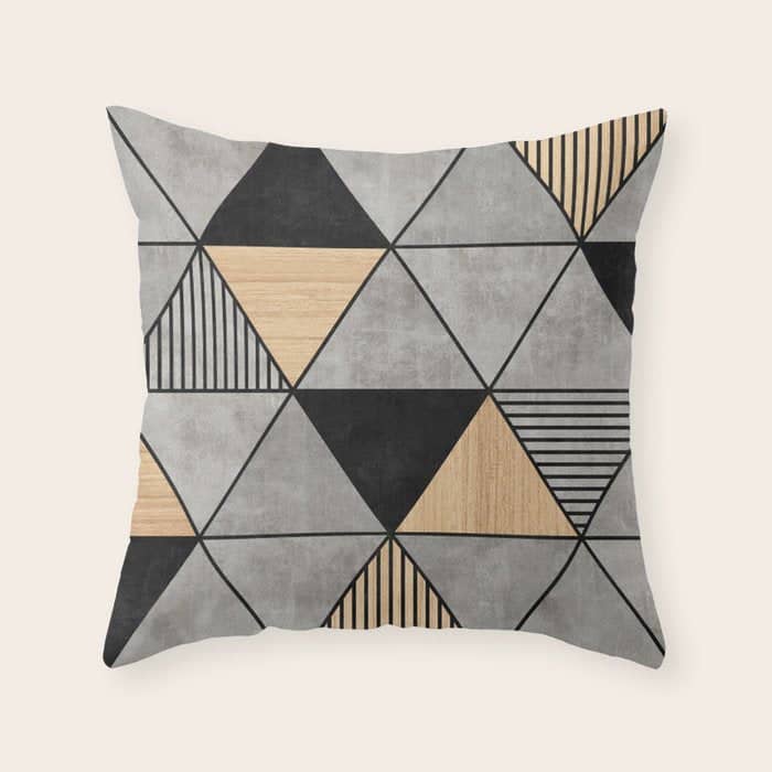 Concrete And Wood Triangles 2 Throw Pillow