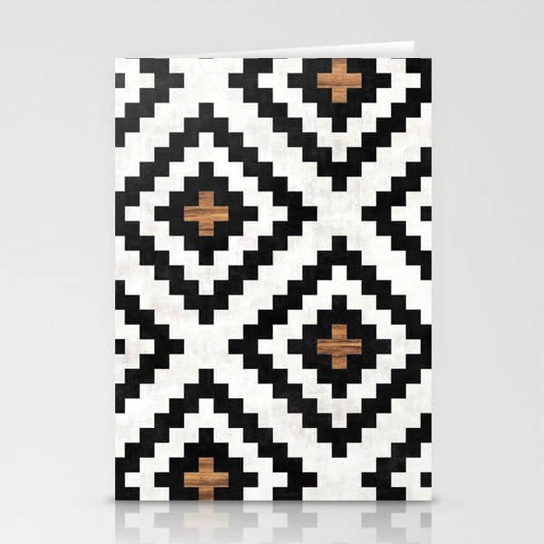 Urban Tribal Pattern No.16 - Aztec - Concrete And Wood Stationery Card