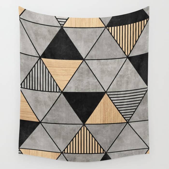 Concrete And Wood Triangles 2 Wall Tapestry