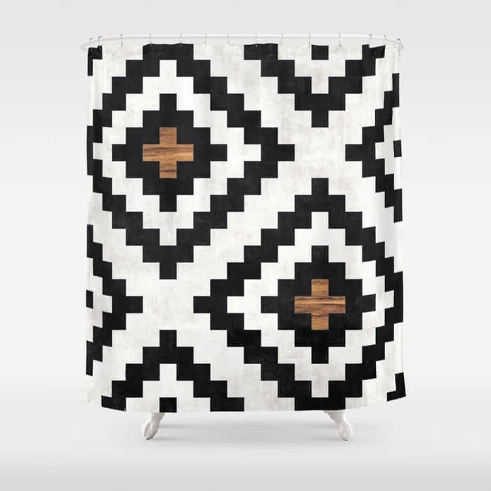 Urban Tribal Pattern No.16 - Aztec - Concrete And Wood Shower Curtain
