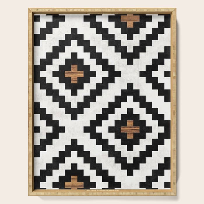 Urban Tribal Pattern No.16 - Aztec - Concrete And Wood Serving Tray