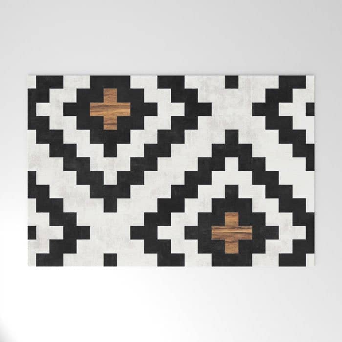 Urban Tribal Pattern No.16 - Aztec - Concrete And Wood Welcome Mat