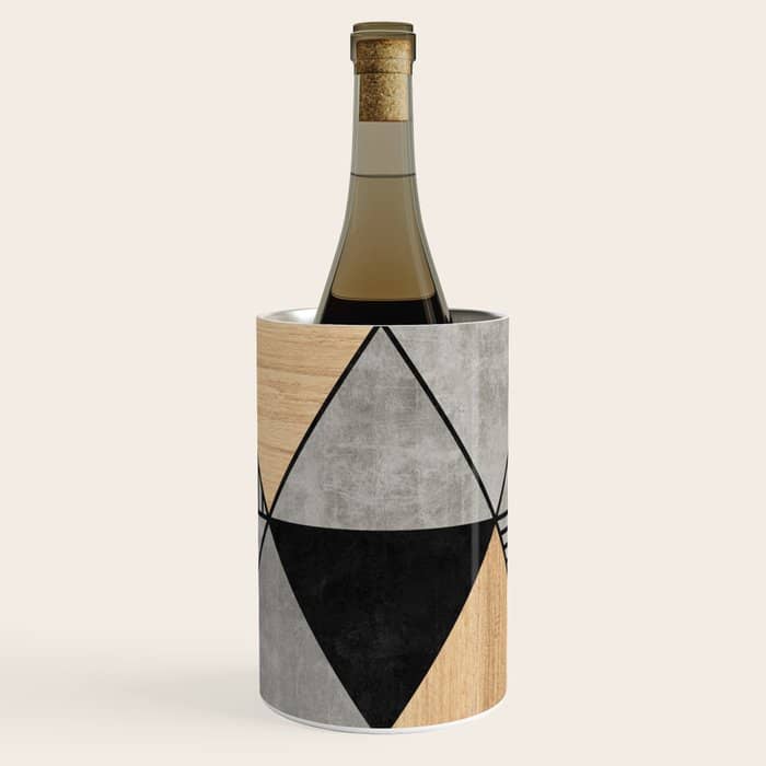 Concrete And Wood Triangles 2 Wine Chiller