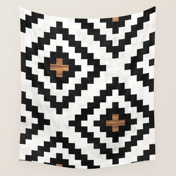 Urban Tribal Pattern No.16 - Aztec - Concrete And Wood Wall Tapestry